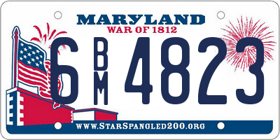 MD license plate 6BM4823