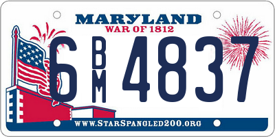 MD license plate 6BM4837