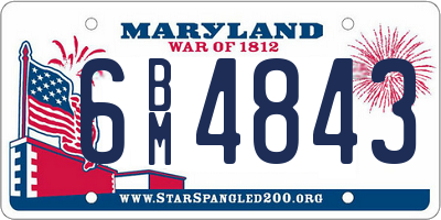 MD license plate 6BM4843