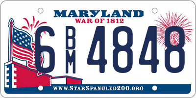 MD license plate 6BM4848