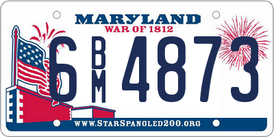 MD license plate 6BM4873