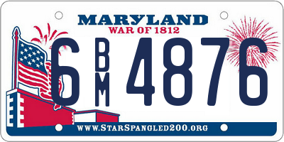MD license plate 6BM4876