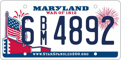 MD license plate 6BM4892