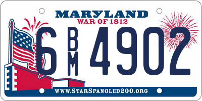 MD license plate 6BM4902