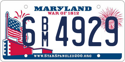 MD license plate 6BM4929