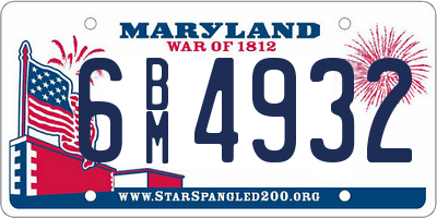 MD license plate 6BM4932