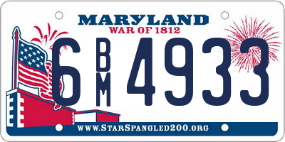 MD license plate 6BM4933