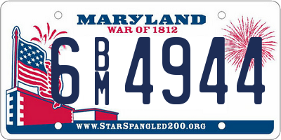 MD license plate 6BM4944