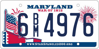 MD license plate 6BM4976