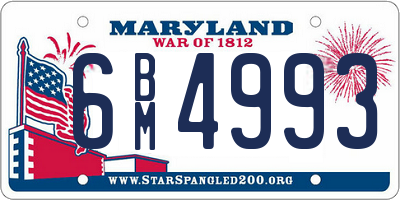 MD license plate 6BM4993
