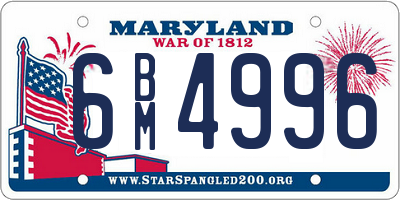 MD license plate 6BM4996