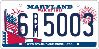 MD license plate 6BM5003