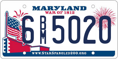 MD license plate 6BM5020