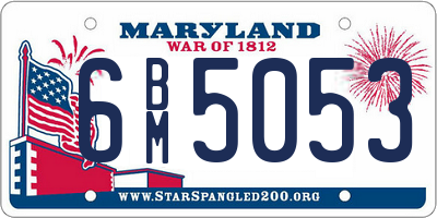 MD license plate 6BM5053