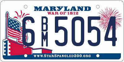 MD license plate 6BM5054