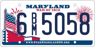 MD license plate 6BM5058