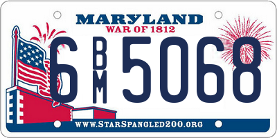 MD license plate 6BM5068