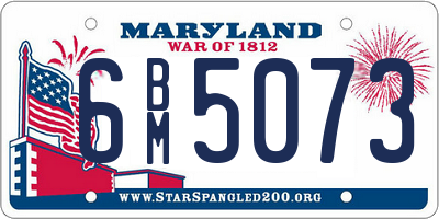 MD license plate 6BM5073