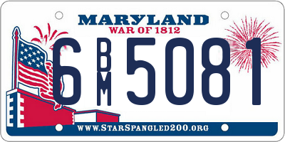 MD license plate 6BM5081