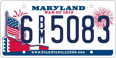 MD license plate 6BM5083