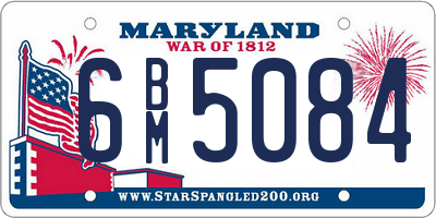 MD license plate 6BM5084