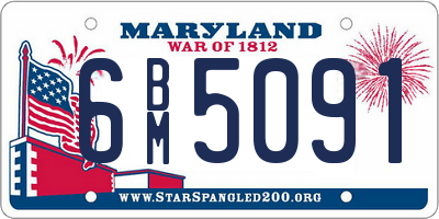 MD license plate 6BM5091