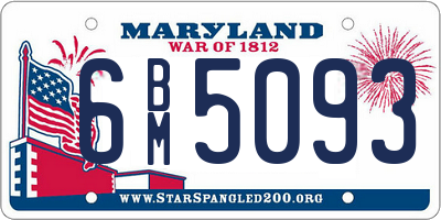 MD license plate 6BM5093