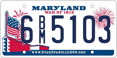 MD license plate 6BM5103
