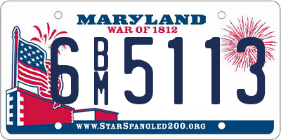 MD license plate 6BM5113