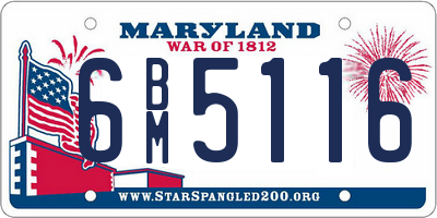 MD license plate 6BM5116
