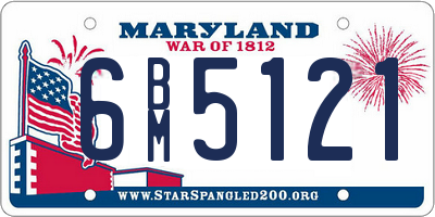 MD license plate 6BM5121