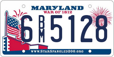 MD license plate 6BM5128