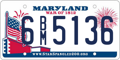 MD license plate 6BM5136