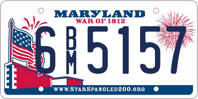 MD license plate 6BM5157