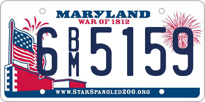 MD license plate 6BM5159