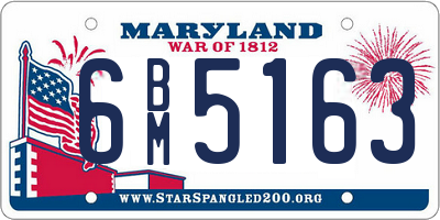 MD license plate 6BM5163