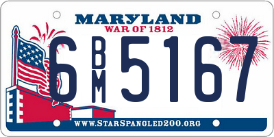 MD license plate 6BM5167