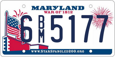MD license plate 6BM5177
