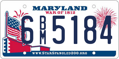 MD license plate 6BM5184