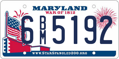MD license plate 6BM5192