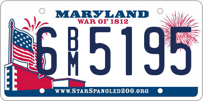 MD license plate 6BM5195