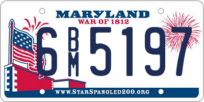 MD license plate 6BM5197