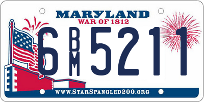 MD license plate 6BM5211