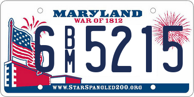 MD license plate 6BM5215