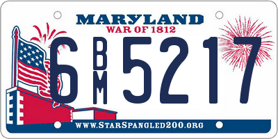 MD license plate 6BM5217