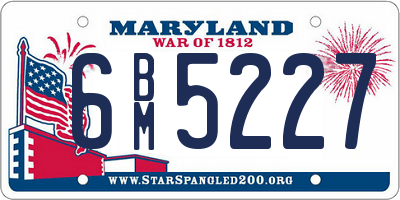 MD license plate 6BM5227