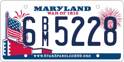 MD license plate 6BM5228