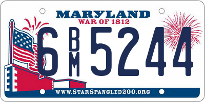 MD license plate 6BM5244
