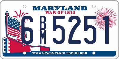 MD license plate 6BM5251