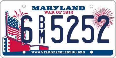 MD license plate 6BM5252